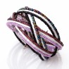 Bracelet femme torsadé blanc violet rose