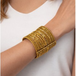 Bracelet femme manchette doré