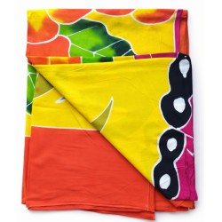 Paréo jaune papillon rose