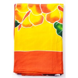 Paréo jaune papillon rose