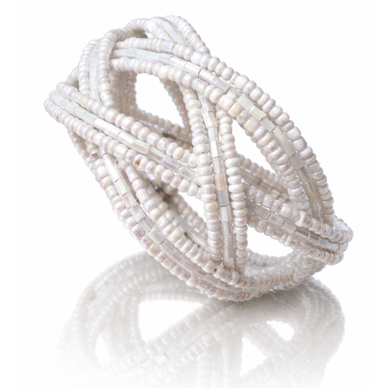 Bracelet femme torsadé blanc