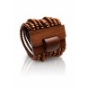 Bracelet avec fermoir bois XL cuivre marron