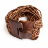 Bracelet avec fermoir bois XL marron cuivre