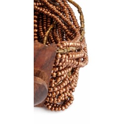 Bracelet avec fermoir bois XL marron cuivre