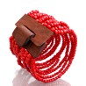 Bracelet avec fermoir bois XL rouge corail