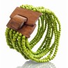 Bracelet avec fermoir bois XL vert