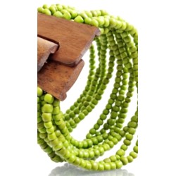Bracelet avec fermoir bois XL vert