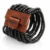 Bracelet avec fermoir bois XL noir