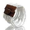 Bracelet avec fermoir bois XL blanc