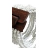 Bracelet avec fermoir bois XL blanc