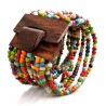 Bracelet avec fermoir bois XL multicolore