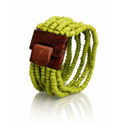 Bracelet femme fermoir en bois vert