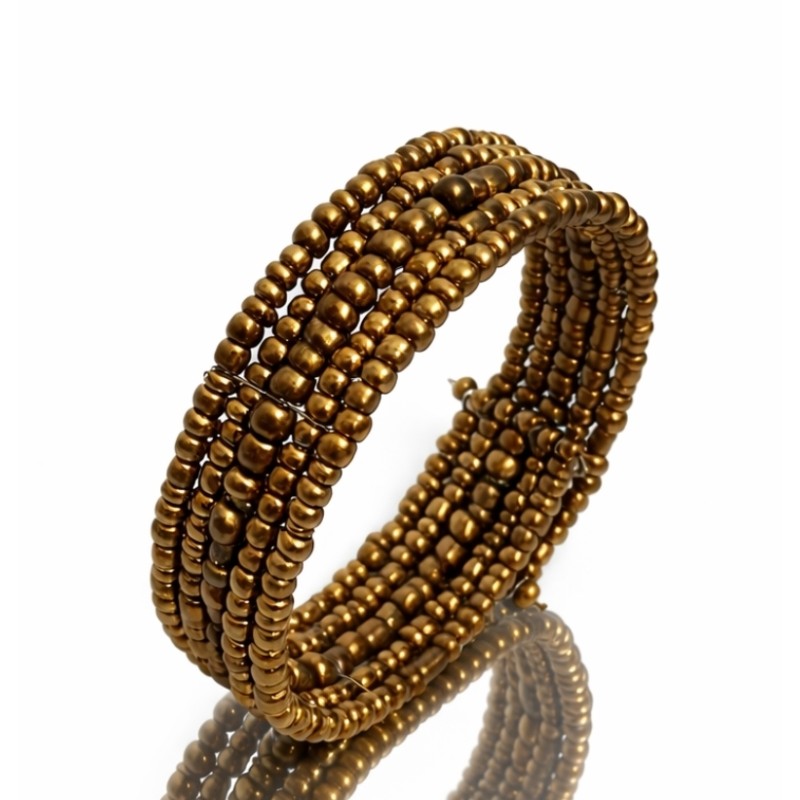 Bracelet femme fin en perles doré