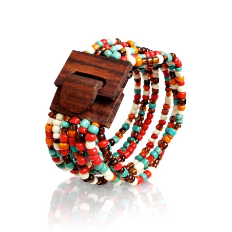 Bracelet femme fermoir Orange multicolore
