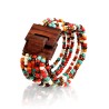 Bracelet femme fermoir Orange multicolore