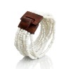 Bracelet femme fermoir en bois blanc