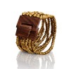 Bracelet femme fermoir en bois doré