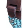 Bracelet femme fermoir en bois bleu turquoise gris