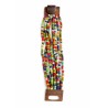 Bracelet femme fermoir en bois vert blanc orange multicolore