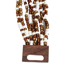 Bracelet femme fermoir en bois doré blanc