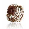 Bracelet femme fermoir en bois doré blanc