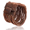 Bracelet avec fermoir bois XL marron cuivre