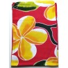Paréo rouge fleur de tiaré jaune