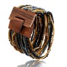 Bracelet avec fermoir bois XL noir doré
