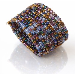 Bracelet femme violet bleu doré