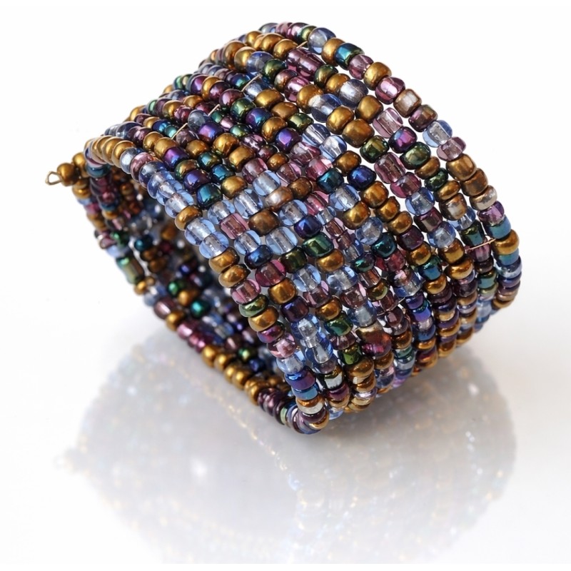 Bracelet femme violet bleu doré