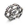 Bracelet femme torsadé noir blanc gris
