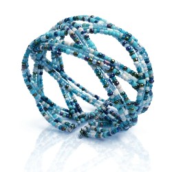 Bracelet femme torsadé bleu blanc