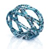 Bracelet femme torsadé bleu blanc