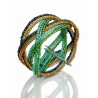 Bracelet femme torsadé doré vert bleu
