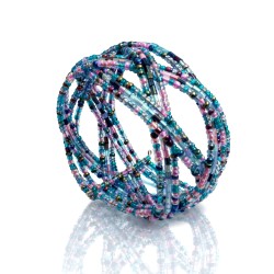 Bracelet femme torsadé violet bleu rose