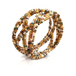 Bracelet femme torsadé blanc marron multicolore