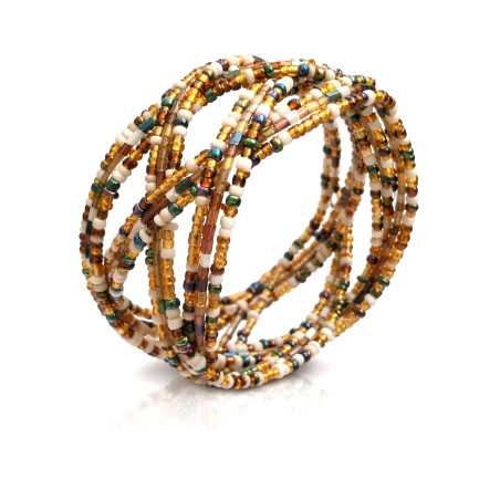Bracelet femme torsadé blanc marron multicolore