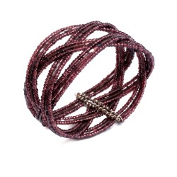 Bracelet femme torsadé violet