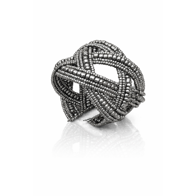 Bracelet femme torsadé argenté