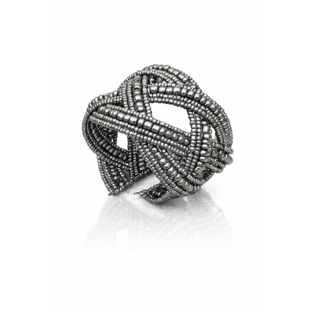 Bracelet femme torsadé argenté