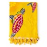 Paréo tropical jaune tortue colorée 3