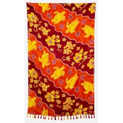 Paréo tropical orangé tortue colorée 2