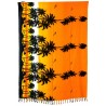 Paréo tropical orange palmiers – Paréo femme plage fluide et exotique 2