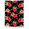 Paréo noir fleurs hibiscus – Paréo femme plage élégant et fluide