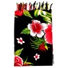 Paréo noir fleurs hibiscus – Paréo femme plage élégant et fluide