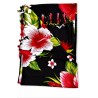 Paréo noir fleurs hibiscus – Paréo femme plage élégant et fluide