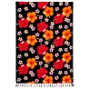 Paréo noir hibiscus rouge orange – Paréo femme plage fluide 1