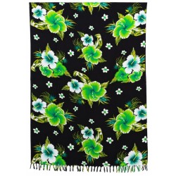 Paréo noir hibiscus vert –...