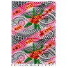 Paréo ethnique rose fleurs tropicales – Paréo femme plage fluide