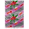 Paréo ethnique violet fleurs tropicales – Paréo femme plage fluide